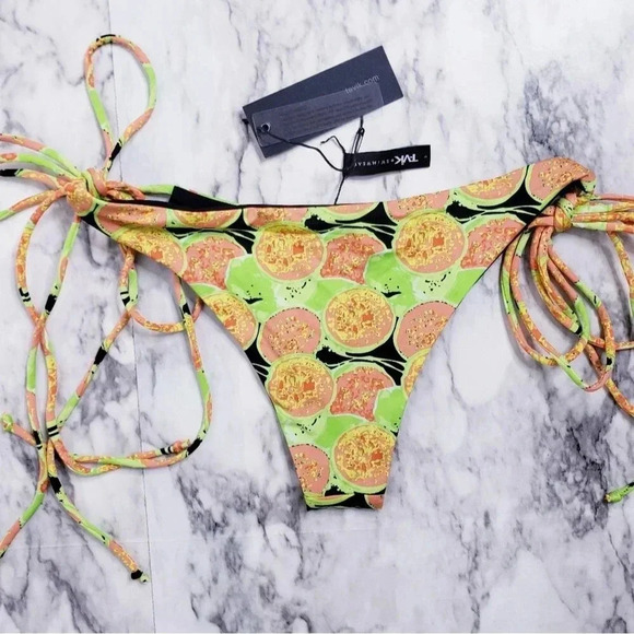 Tavik Swimwear Triangle Bikini Bottom Side Tie Size Small Reversible Multicolor - Picture 1 of 8